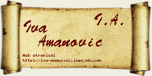 Iva Amanović vizit kartica